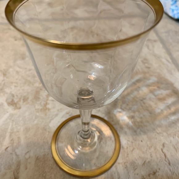 Other - Vintage Wine glass with gold trim-perfect!